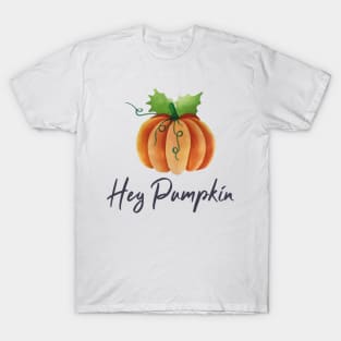 Hey Pumpkin Watercolor Fall Design T-Shirt